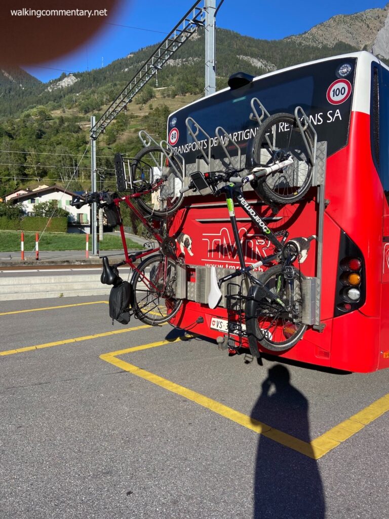 15: Up to the Col - bikes on the back of a bus