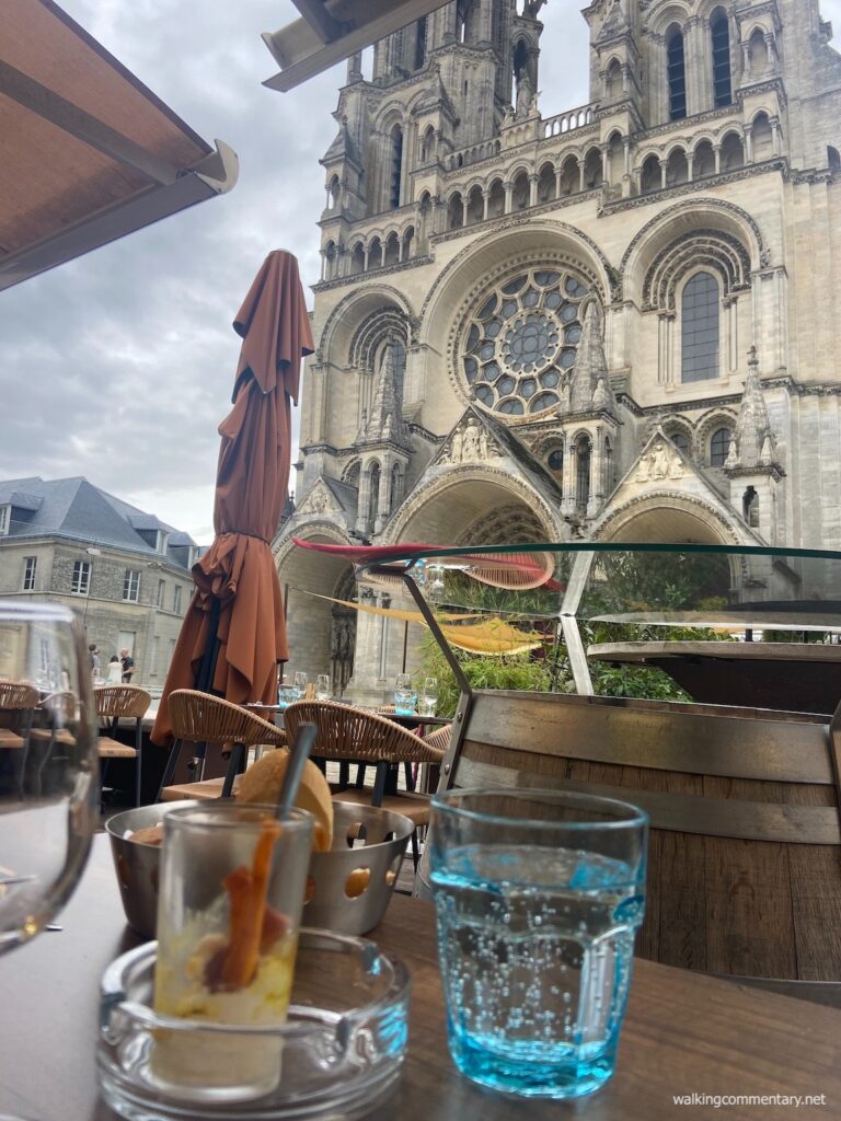 Day 4 to Laon - dinner near the cathedral