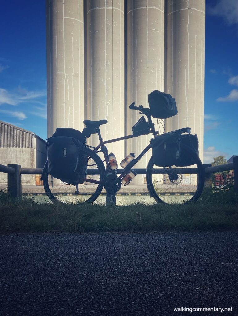 Day 6 - two half days - bike in front of silos