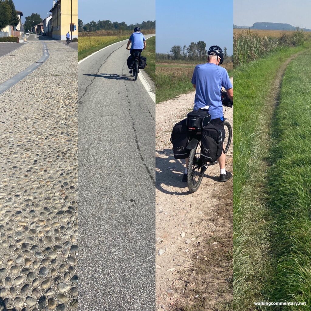 four different bike paths